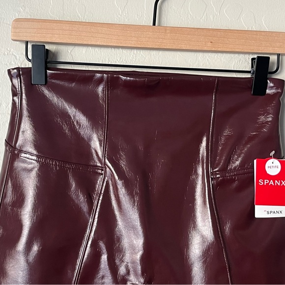 NWT Spanx patent leather high rise pants ruby red Medium - Picture 11 of 13